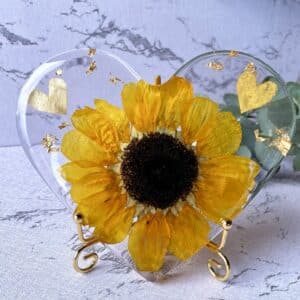 Porta retrato coração personalizável flores