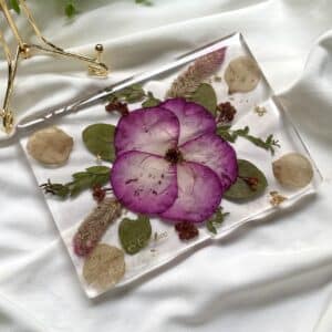 Placa decorativa retangular - personalizável flores