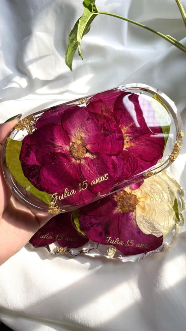 Bandeja oval - personalizável flores - Imagem 6