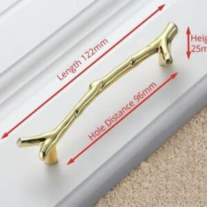 Puxador galho dourado 12 cm (o par)